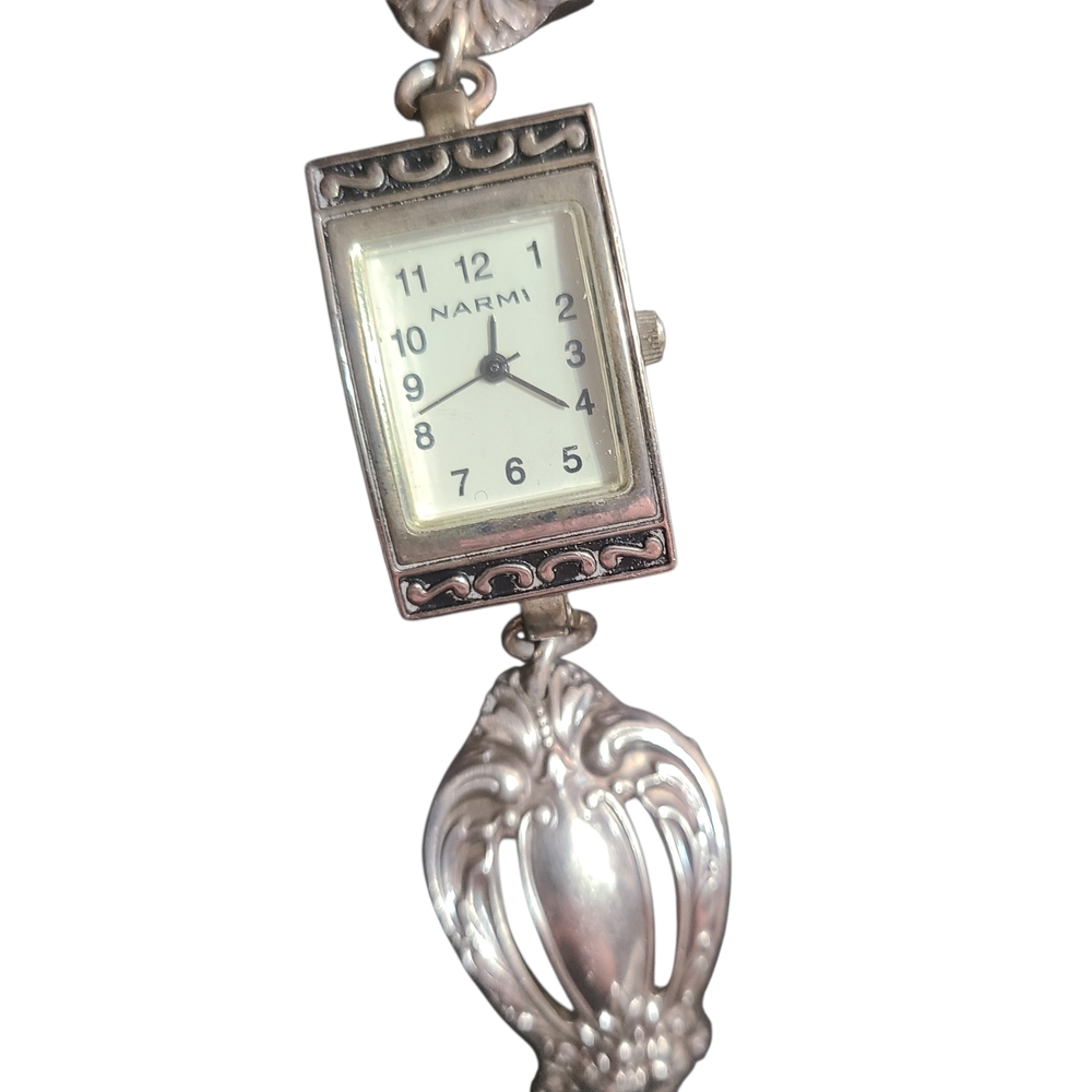 Narmi Spoon Handle Watch - Oneida Heirloom Grandeur Pattern - Silver Plated